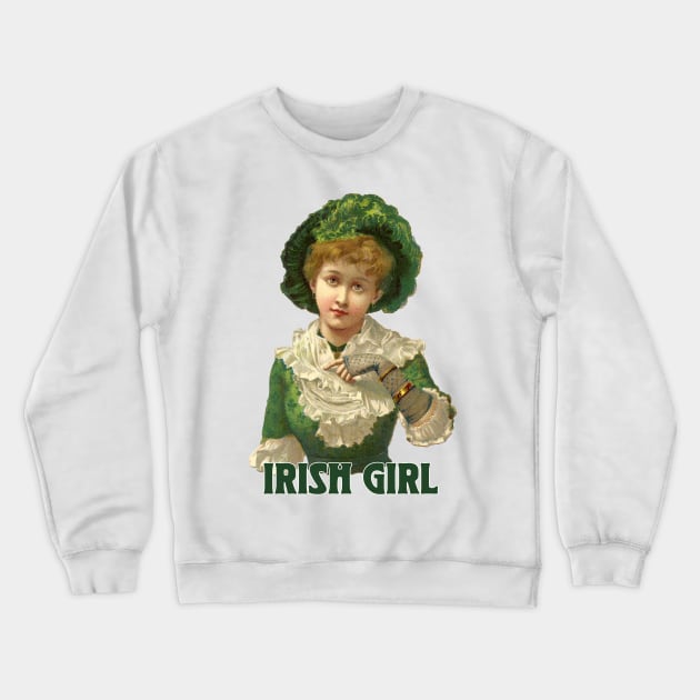 Irish Girl / Vintage Style Illustration Design Crewneck Sweatshirt by DankFutura